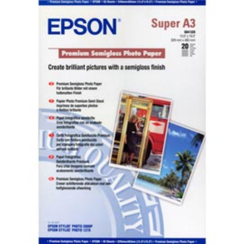 EPSON C13S041328 CARTA FOTOGRAFICA SEMI LUCIDA FORMATO A3+ 251 GR/M2 CONF 20 FOGLI